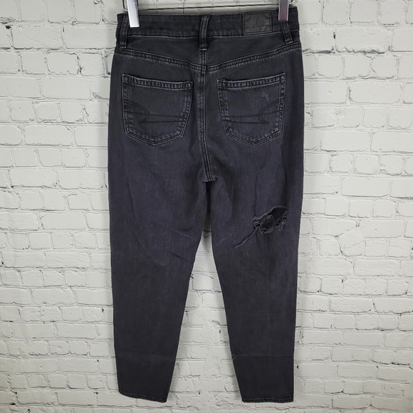 AMERICAN EAGLE | Mom Jean high waist destroyed distressed denim jeans - Picture 2 of 9